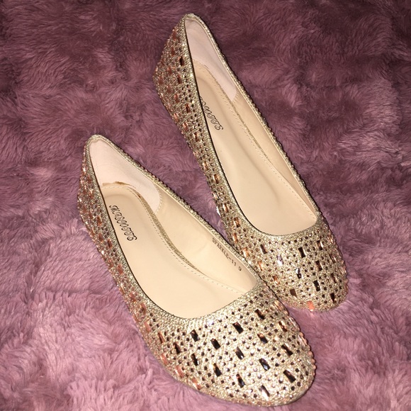 Gold Sparkle Flats - Picture 3 of 5